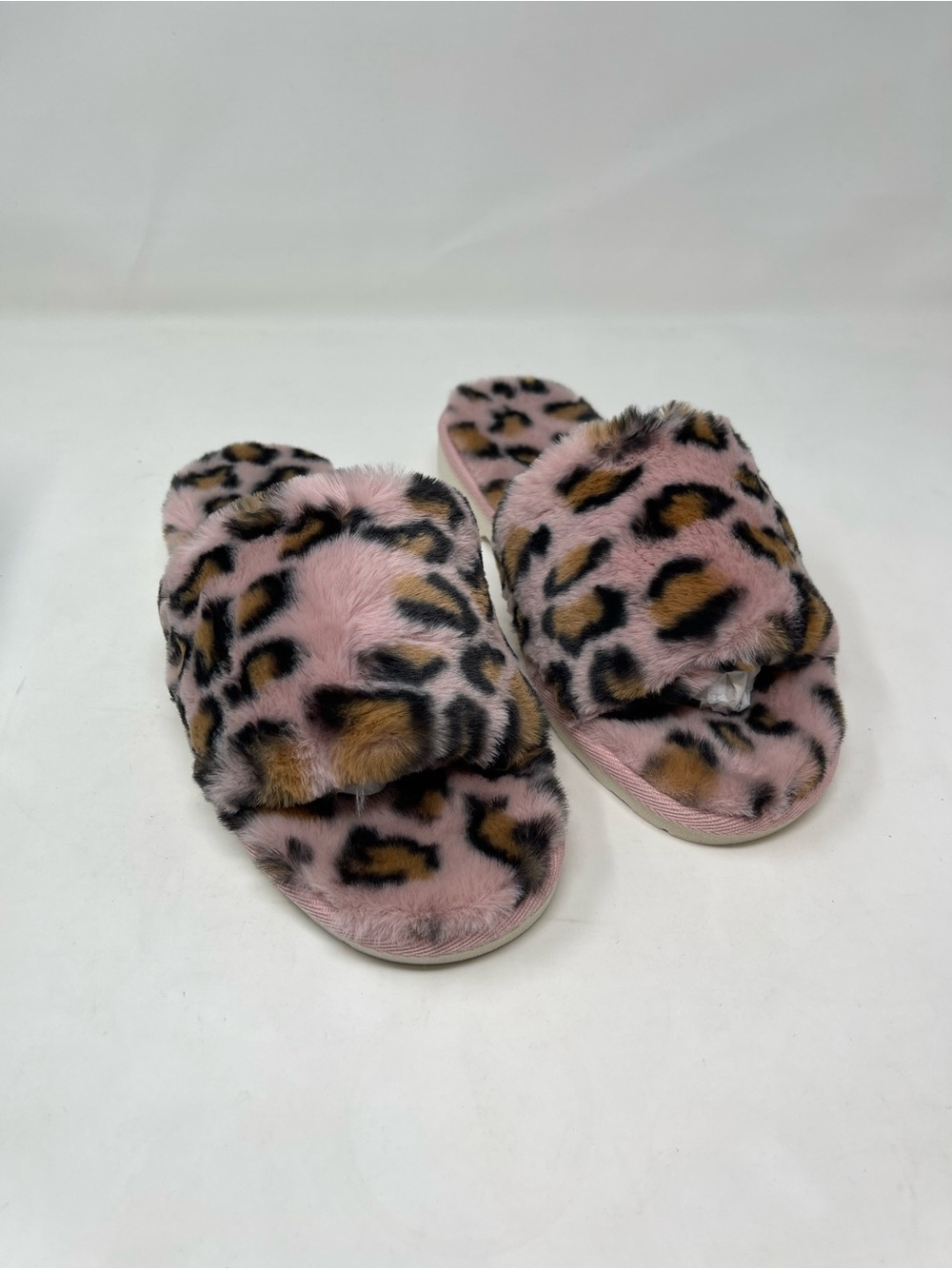 Array Shasta Slide‎ Slippers Women's 8 Pink Leopard Faux Fur Open Toe NEW w/ Box